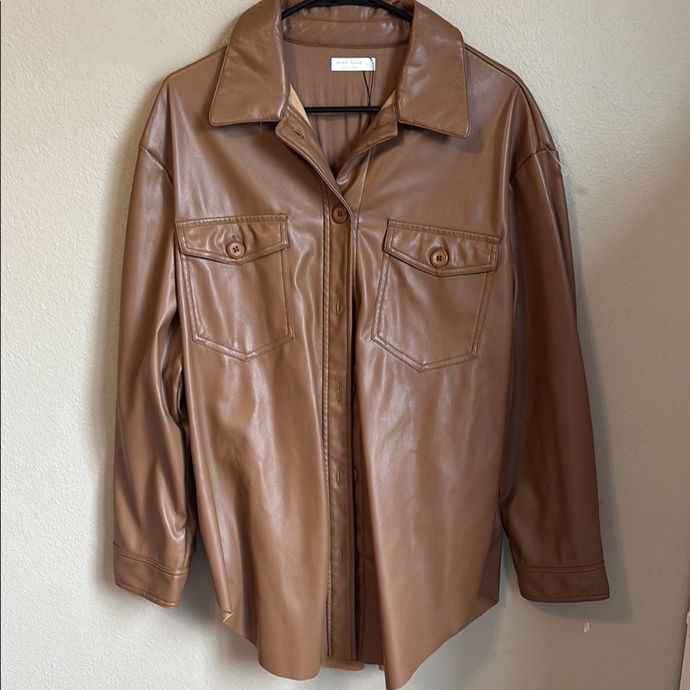 Stylish Tan Leather Jacket for Women